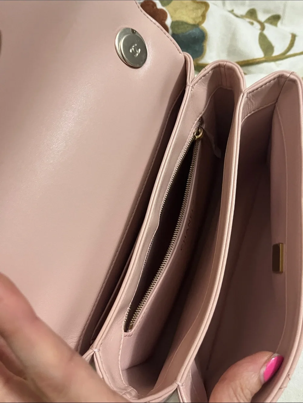 CHANEL Blush Pink Quilted Top-Handle Shoulder Bag